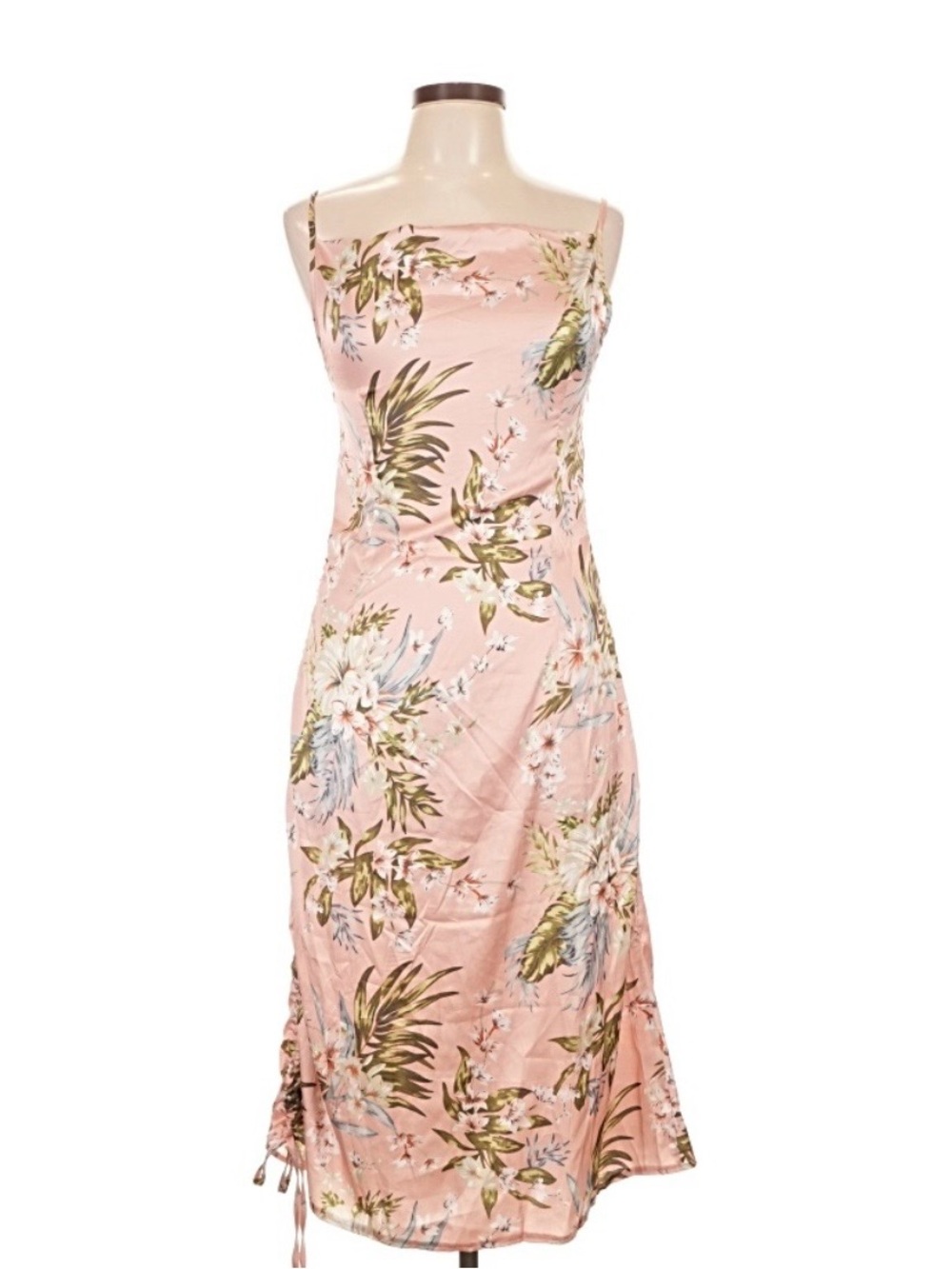 Floral Slip Midi Dress in Blush Pink